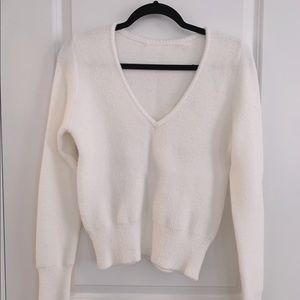 White v-neck Sweater